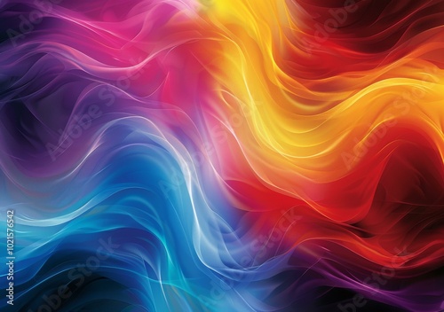 Abstract Colorful Flowing Lines Art