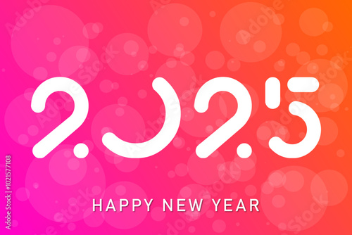 Happy new year - best wishes 2025 with colorful truncated number. Perfect vector for poster, banner, greeting and new year 2025 celebration.