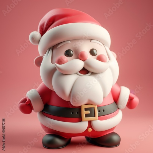 3D rendering of a cute Santa Claus