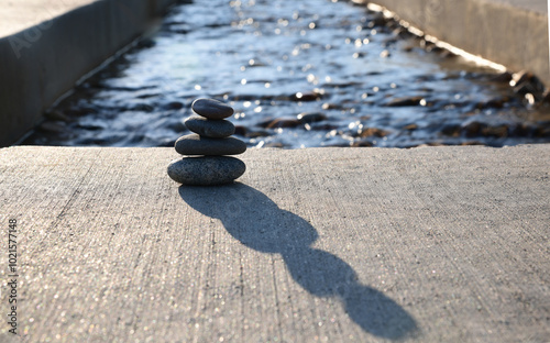 Photography Meditation stone with water
