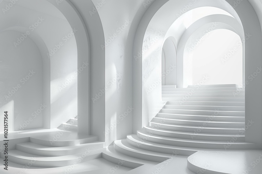 Fototapeta premium Modern White Architectural Interior Design