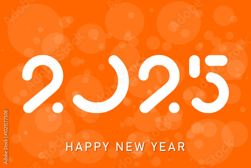 Happy new year - best wishes 2025 with colorful truncated number. Perfect vector for poster, banner, greeting and new year 2025 celebration.