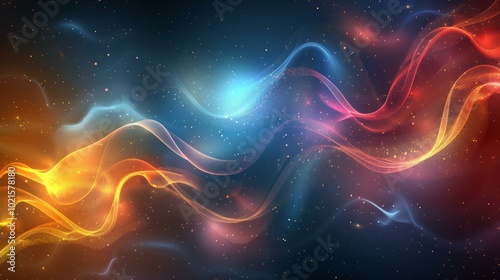 Abstract Colorful Wave Patterns in Space