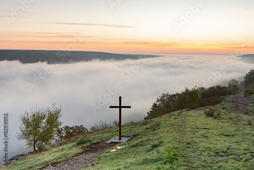 Picturesque Landscape of Rural Moldova. Idyllic Countryside Landscape in Republic of Moldova. Rolling Hills and Farmland in Europe.