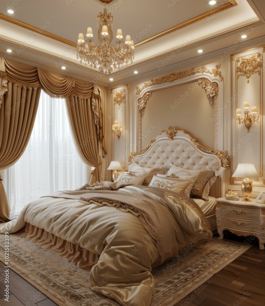 Luxury Bedroom Interior Design with Gold Accents Luxury Bedroom Interior Design with Gold Accents