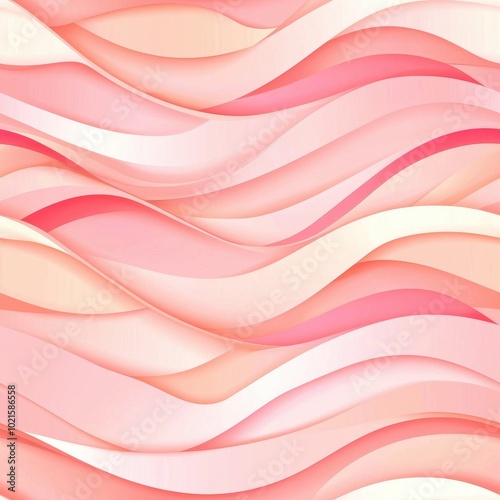 Soft Abstract Waves in Minimalist Style, seamless pattern