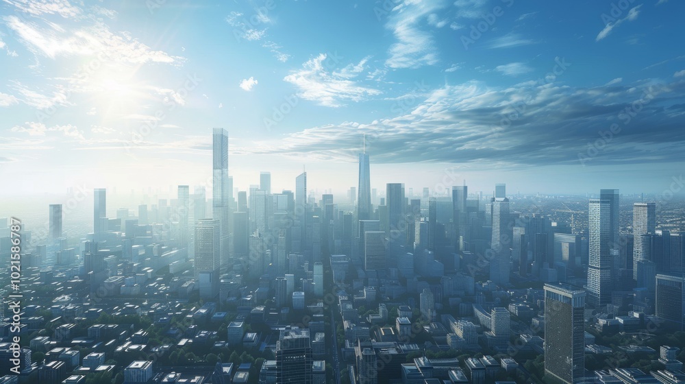 Aerial View of a Modern Metropolis Skyline Aerial View of a Modern Metropolis Skyline