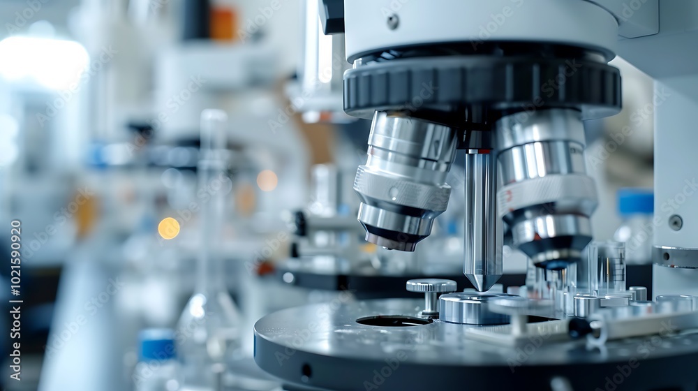 Detailed close-up of precision instruments in a lab setting, captured with clarity and focus in high definition