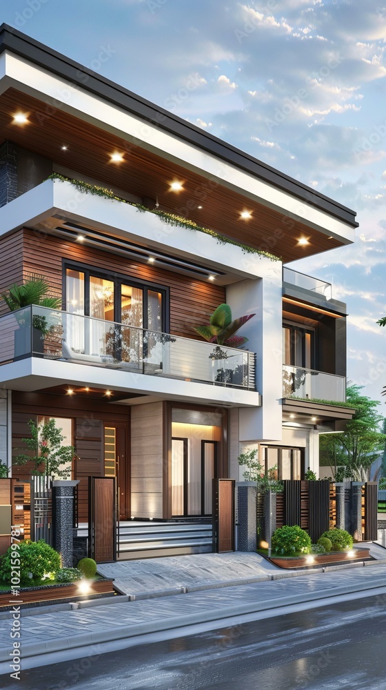 Fototapeta premium Modern Residential Architectural Exterior Design