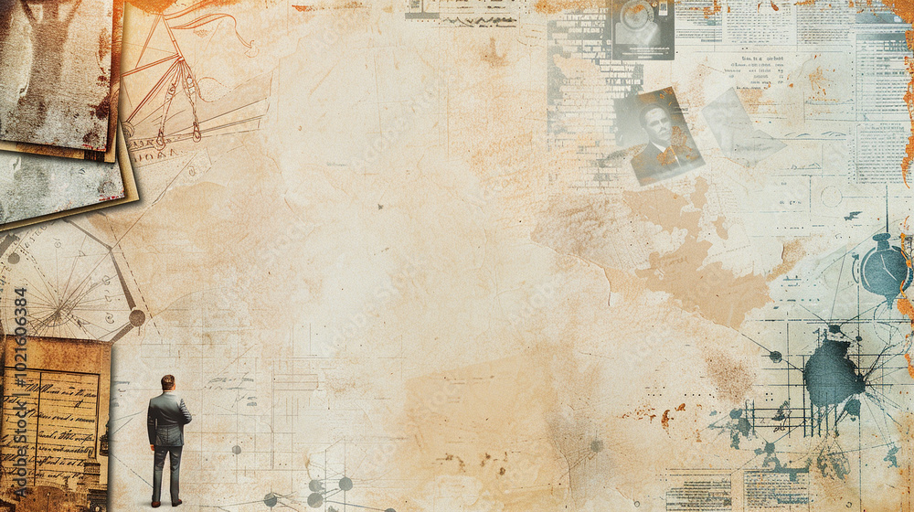Retro illustration with old graphic elements Retro illustration with old graphic elements