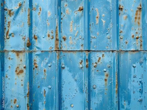 Aged Blue Metal Surface wit...
