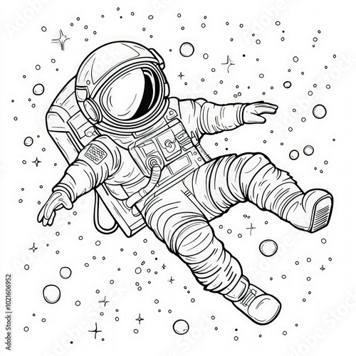 A brave astronaut floating ...