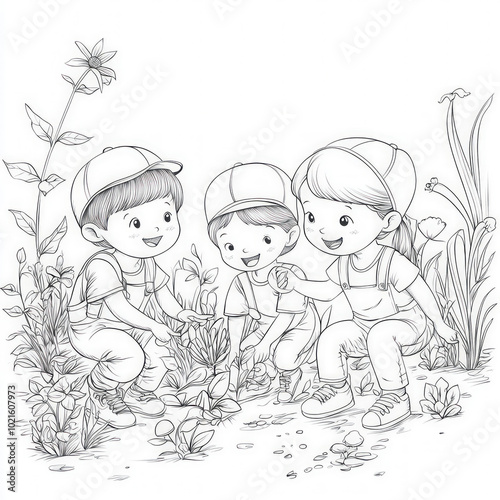 A group of children explori...