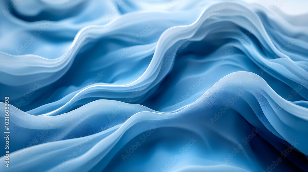 Obraz premium Abstract Blue Wavy Background Illustration