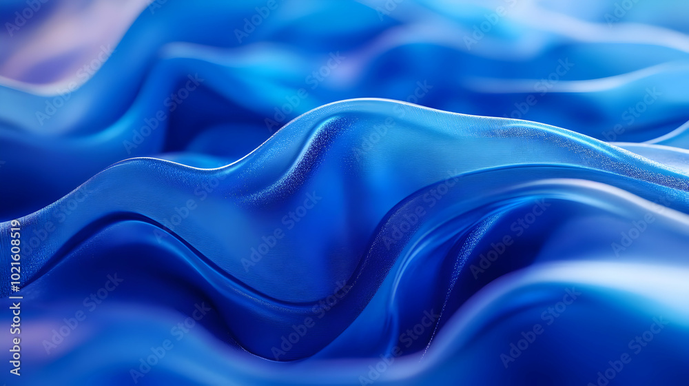 Obraz premium Abstract Blue 3D Wavy Background