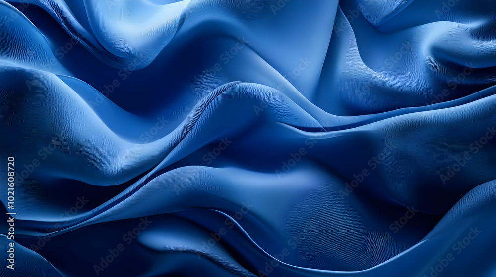 Fototapeta premium Abstract Blue Wavy Background Illustration