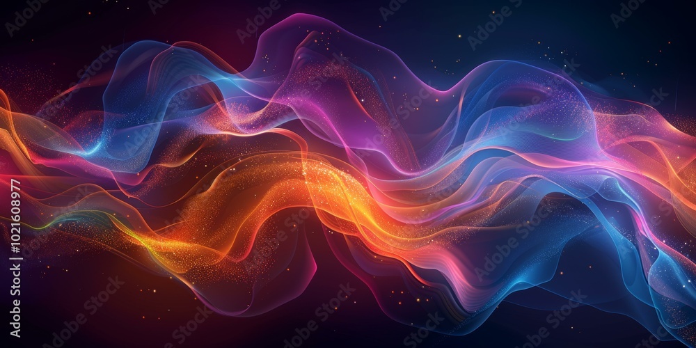 Abstract Colorful Flowing Lines