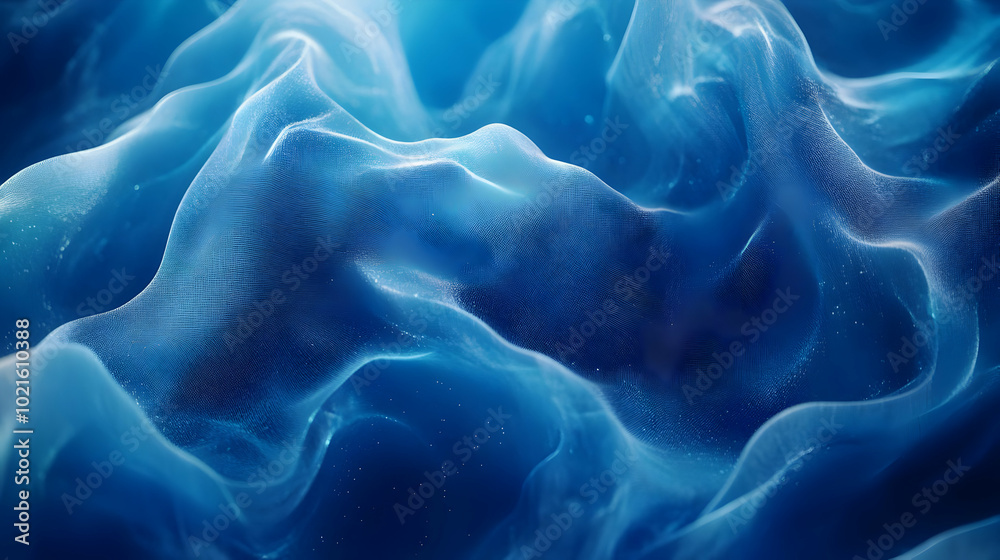 Abstract Blue 3D Background with Wavy Texture