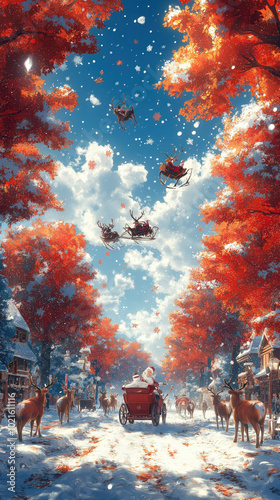 cheerful winter landscape f...