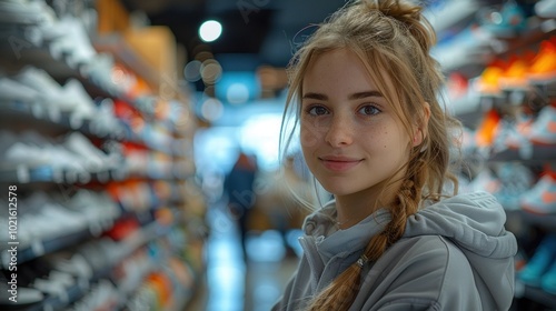 Wallpaper Mural A friendly young female employee assisting a customer in a well-organized shoe store Torontodigital.ca