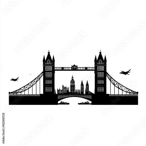 London Skyline Silhouette, ...