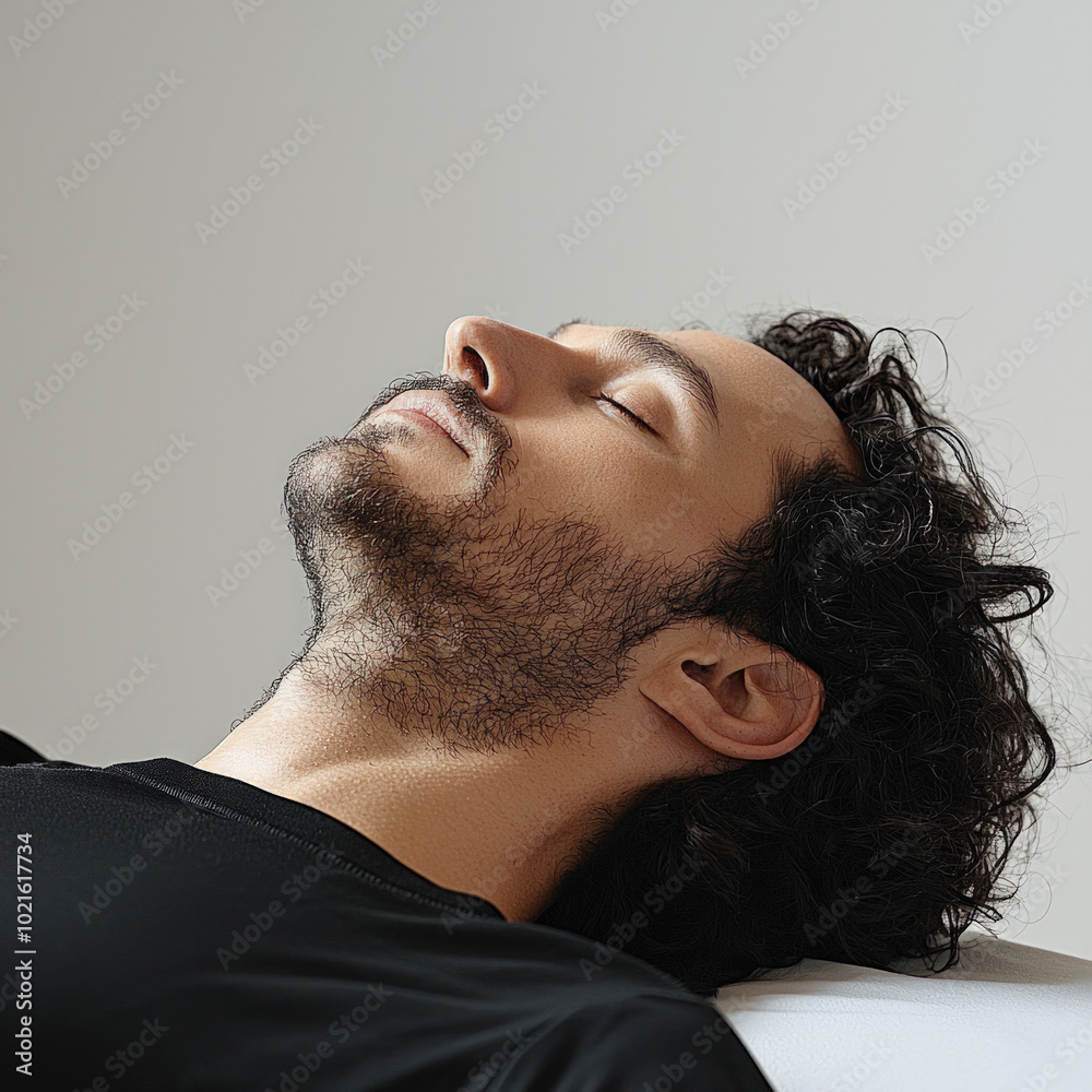 Obraz premium Man Lying Down Isolated
