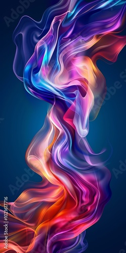 Abstract Colorful Flowing Liquid Art