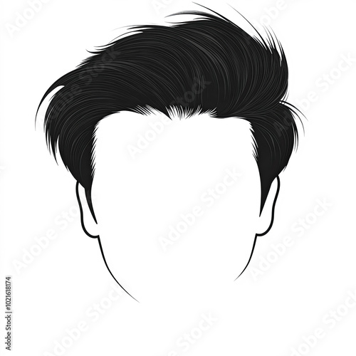 Men's Hair Silhouette, Illu...