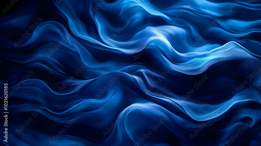 Obraz premium Abstract Blue Wavy Background Illustration