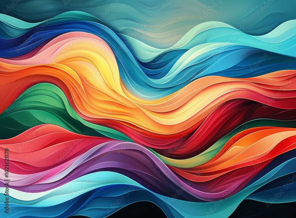 Abstract Colorful Wave Art Design Abstract Colorful Wave Art Design