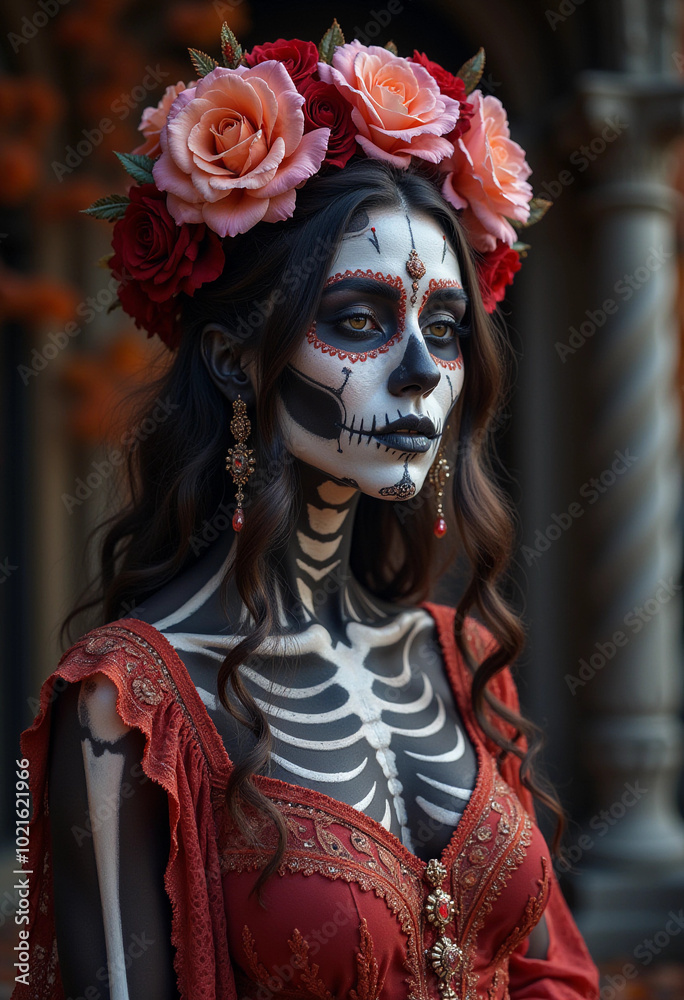 woman in halloween costume and make up woman in halloween costume and make up