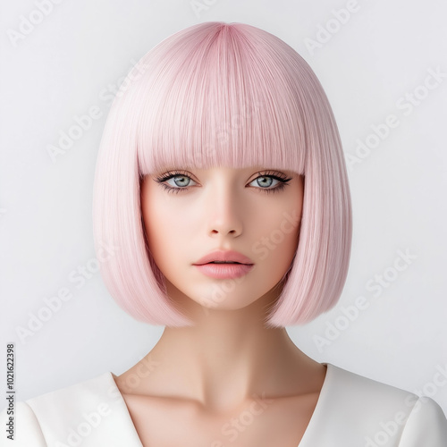 Pink Wig Isolated