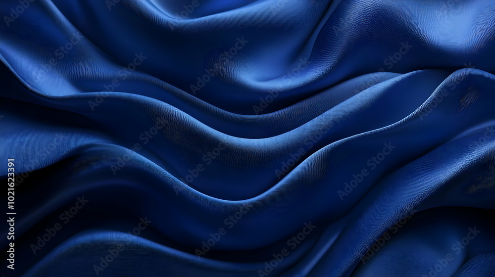 Obraz premium Abstract 3D Blue Fabric Waves Background
