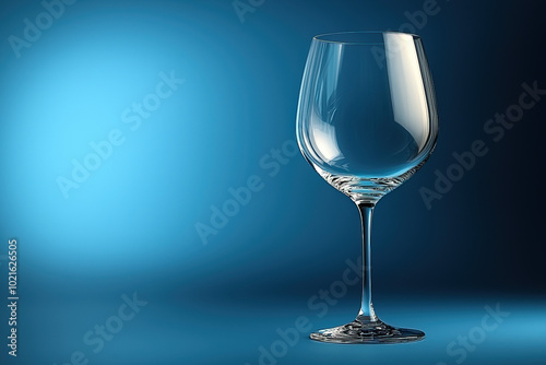 Wine Glass On A Blue Backgr...