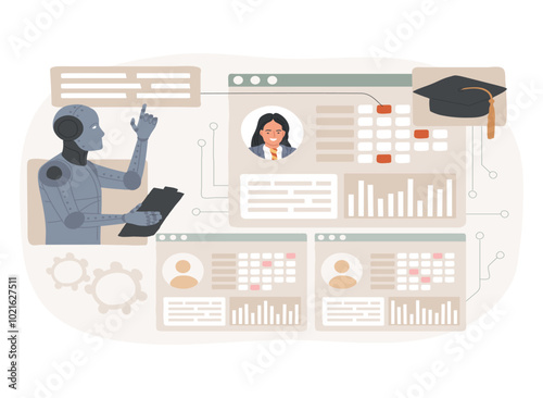 AI-Streamlined Administrative Tasks abstract concept vector illustration.