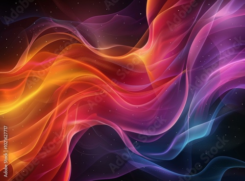 Abstract Colorful Flowing Lines