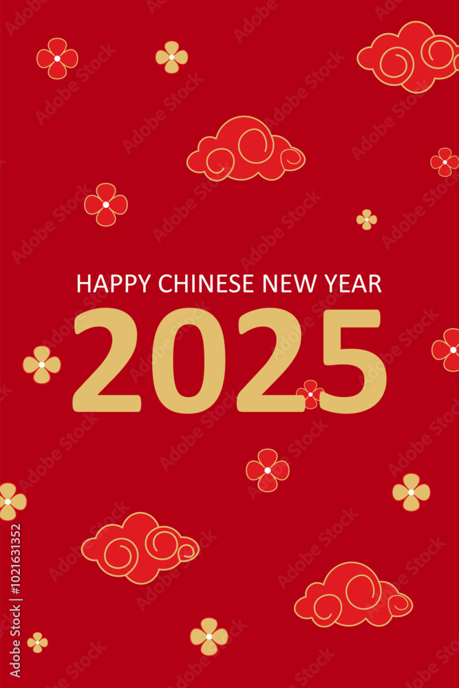 Naklejka premium Happy Chinese new year 2025. year of the Snake. Vector banner