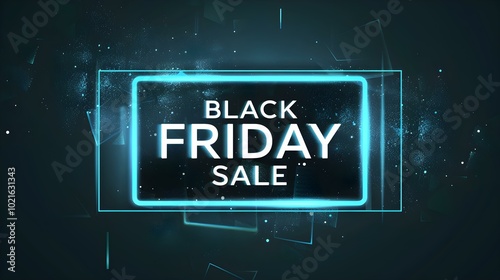 Glowing Cyan 'BLACK FRIDAY SALE' Neon Sign in a Luxurious Setting