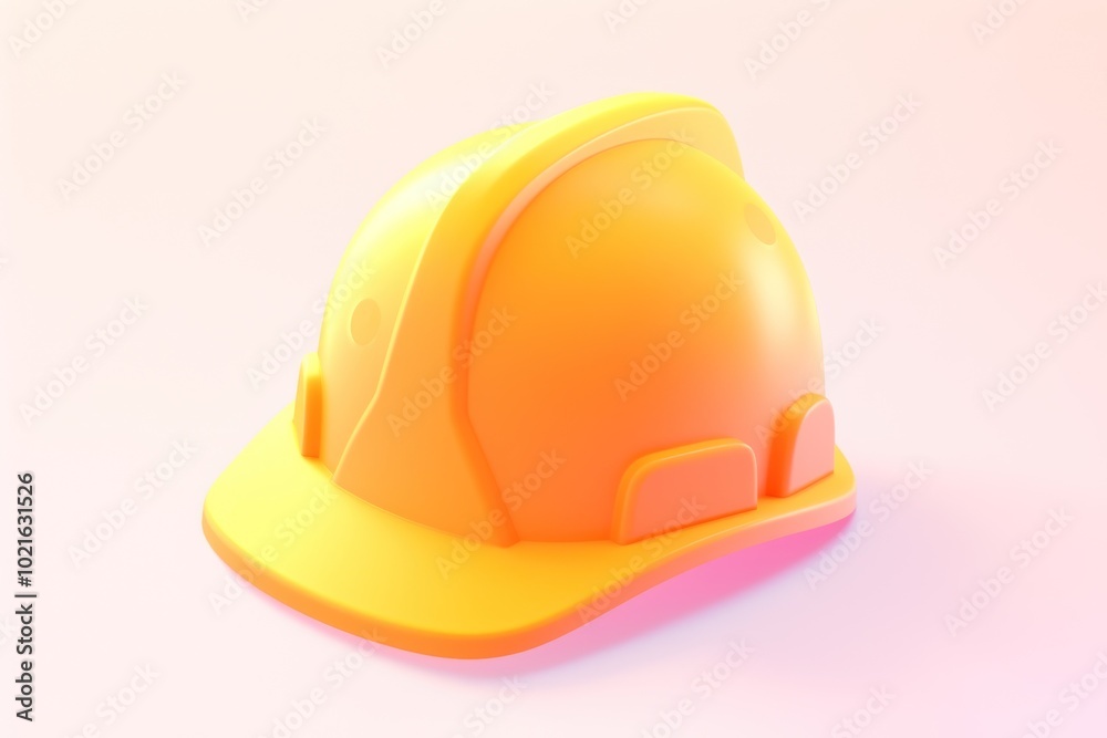 Fototapeta premium Yellow Construction Hard Hat on a Pink Background
