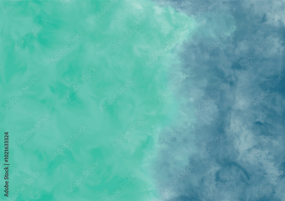Mint green backgrounds lnk and wash clouds blooming. blue green watercolor backdrop. Aquarelle abstract blue painted. Spring Photography summer elements. Textured background in blue and green tones 