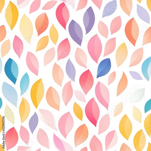 Colorful leaves pattern on white background.