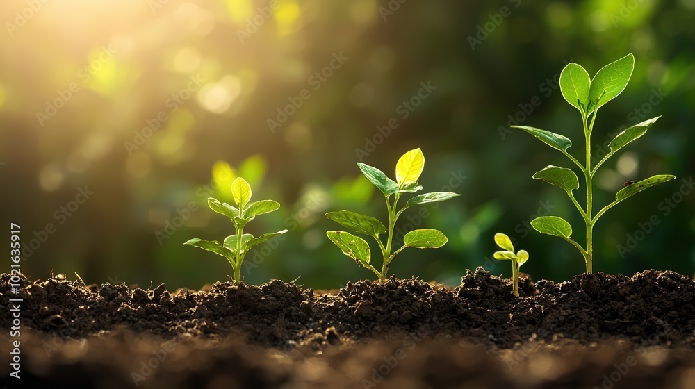 © Thongchanh - A close-up of young plants growing in soil, symbolizing growth, renewal, and the nurturing power of nature illuminated by sunlight. © Thongchanh - A close-up of young plants growing in soil, symbolizing growth, renewal, and the nurturing power of nature illuminated by sunlight.