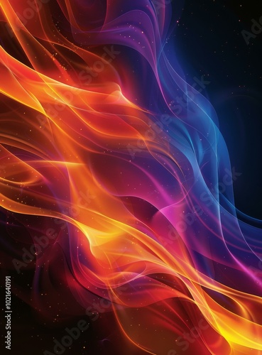 Abstract Colorful Flowing Lines Design