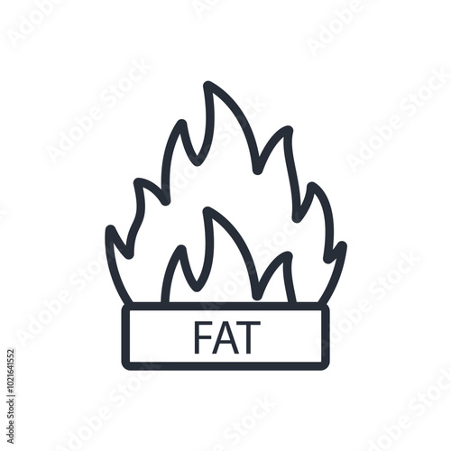 fat burning icon. vector.Editable stroke.linear style sign for use web design,logo.Symbol illustration.