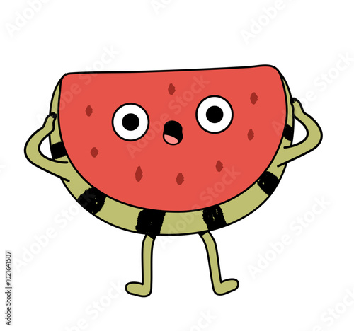 Retro fruit  character illustration. isolated vector illustration.