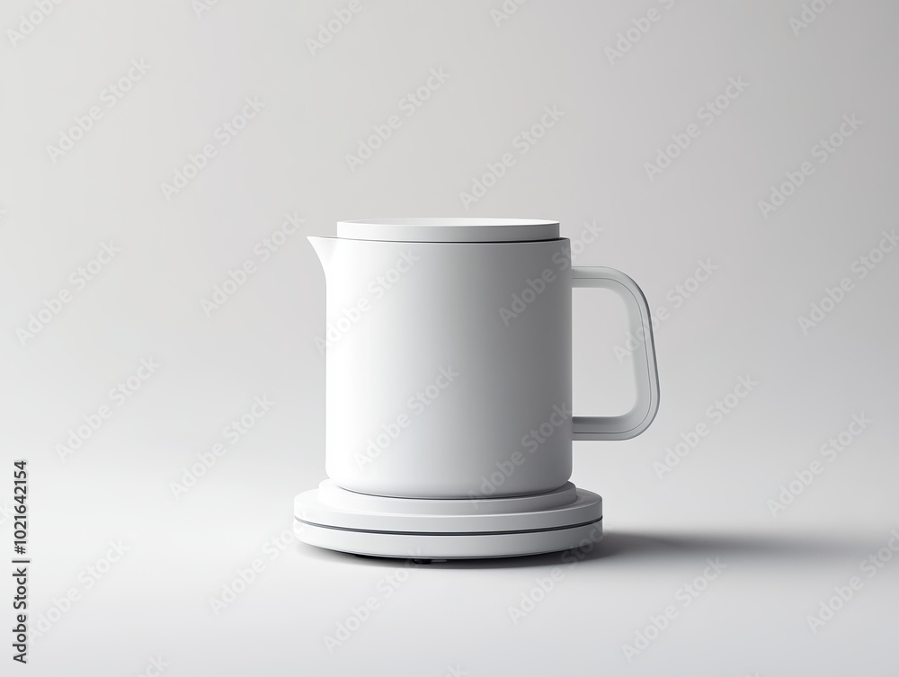 Modern White Electric Kettle on a Stand - Minimalist Kitchen Design Modern White Electric Kettle on a Stand - Minimalist Kitchen Design