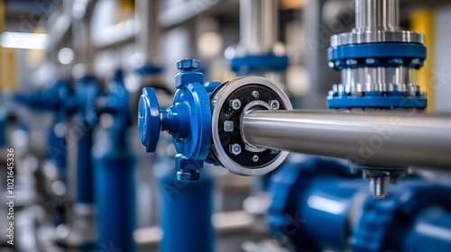 Close-up of Industrial Pipes and Valves in a Factory