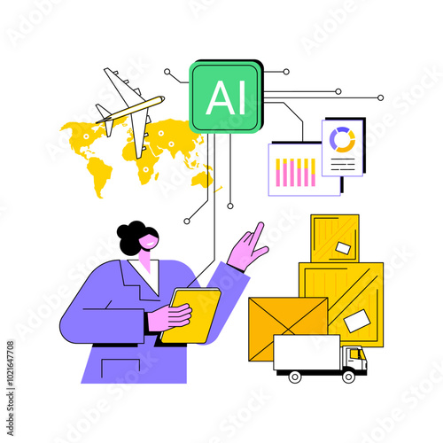 AI Forecasting for Efficient Supply Chain abstract concept vector illustration.