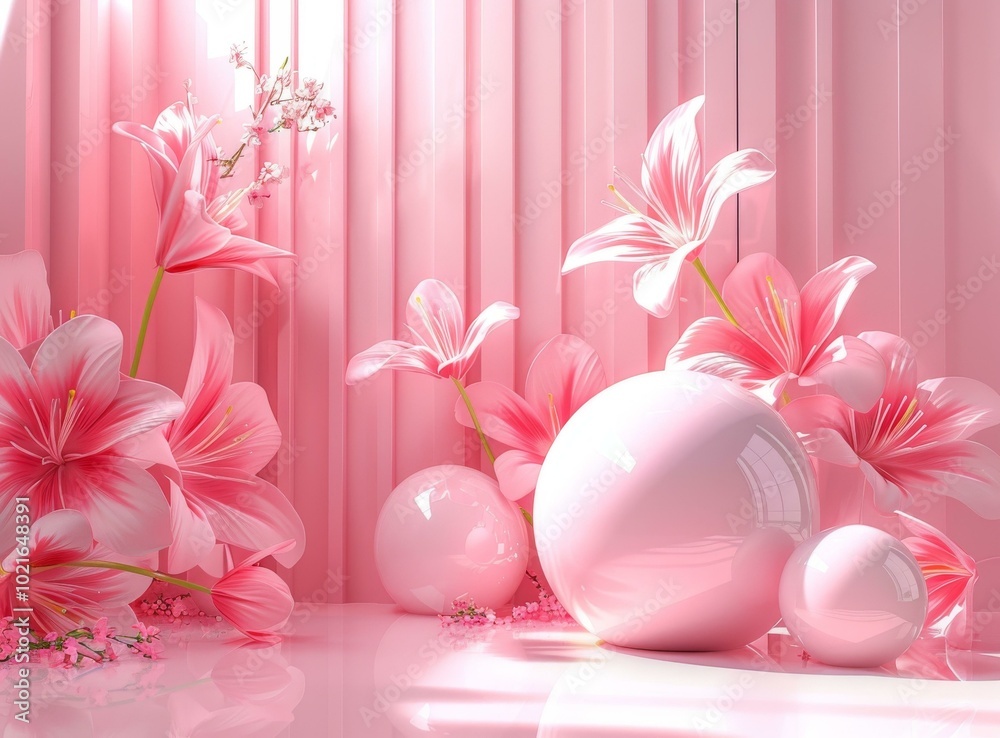 Pink Floral Still Life Arrangement Pink Floral Still Life Arrangement