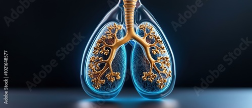 3D Design of Lungs with Bright Visual Effects photo